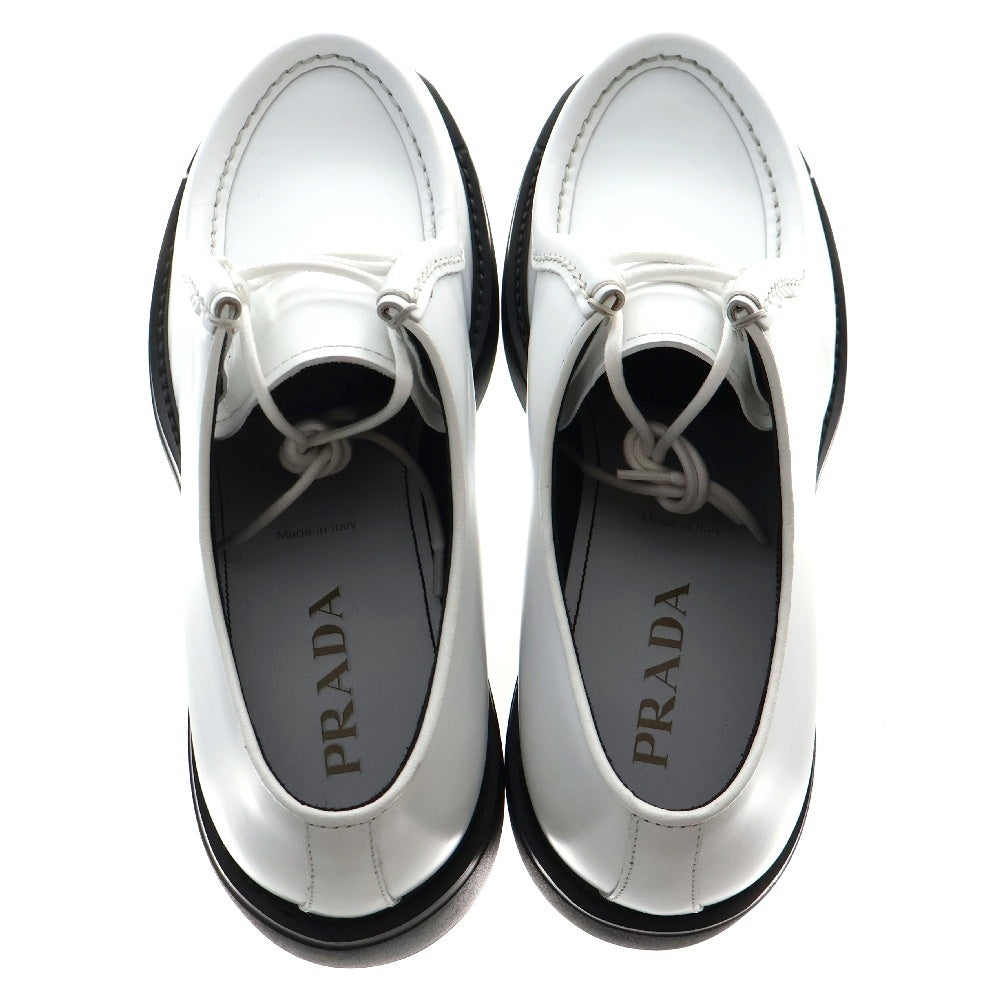 PRADA(プラダ) ダイアパソン オペークブラッシュドレザー レースアップ シューズ2EG419 ホワイト