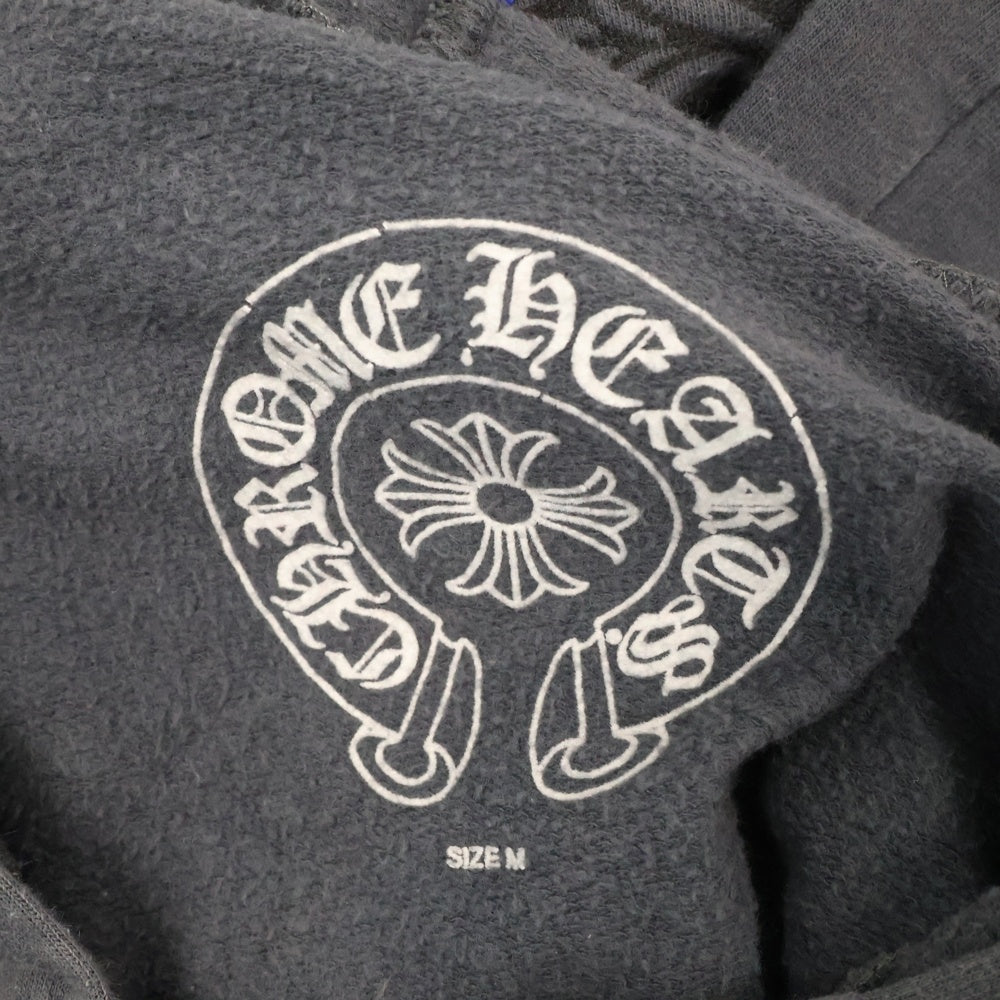 CHROME HEARTS(クロムハーツ) OLD CH PLUS ZIP HOODIE オールドモデル バックCHプラスプリント ジップアップ スウェット パーカー グレー/ブルー