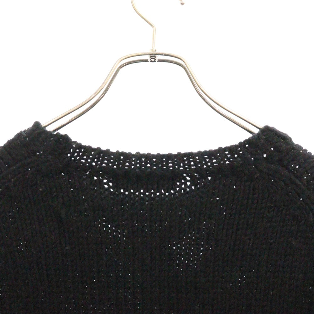 Yohji Yamamoto POUR HOMME(ヨウジヤマモト プールオム) 3GJQ PATTERN JQ PATTERN CREW NECK A KNIT クルーネックニット セーター HE-K24-181 ブラック