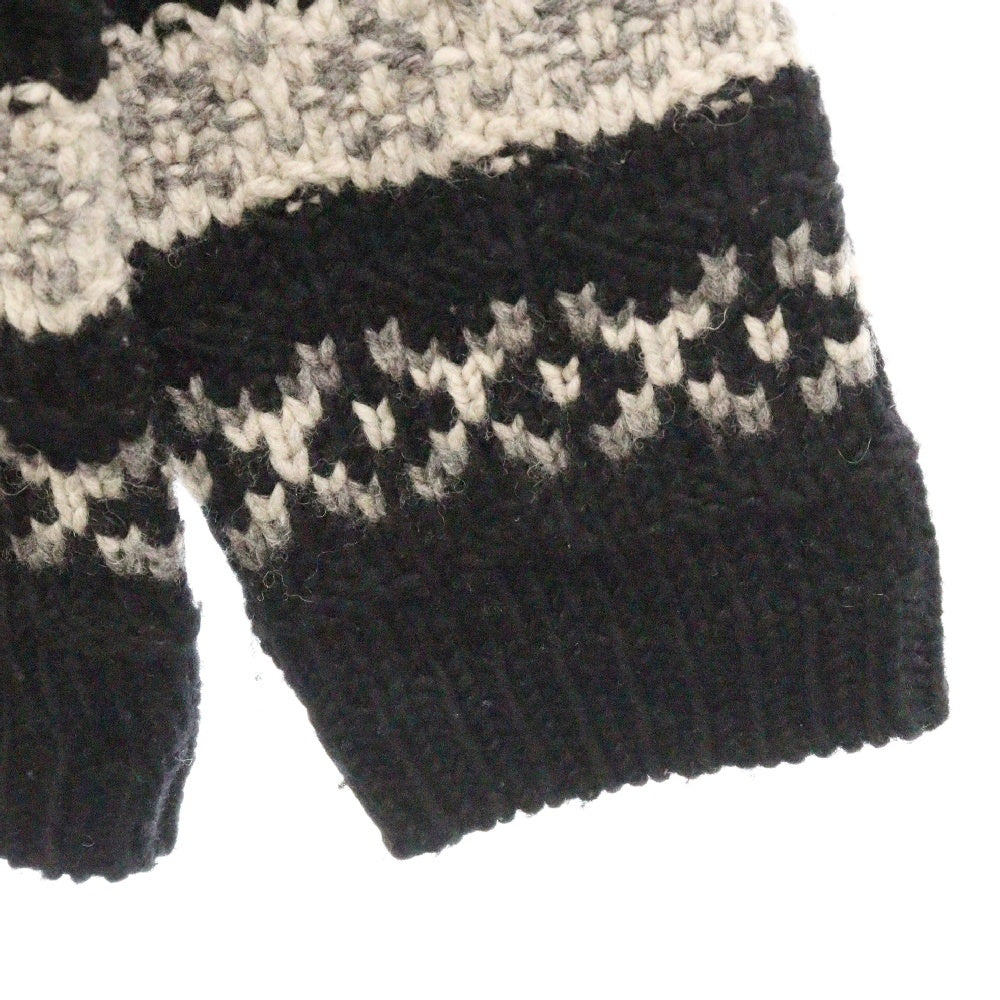 Yohji Yamamoto POUR HOMME(ヨウジヤマモト プールオム) 3GJQ PATTERN JQ PATTERN CREW NECK A KNIT クルーネックニット セーター HE-K24-181 ブラック