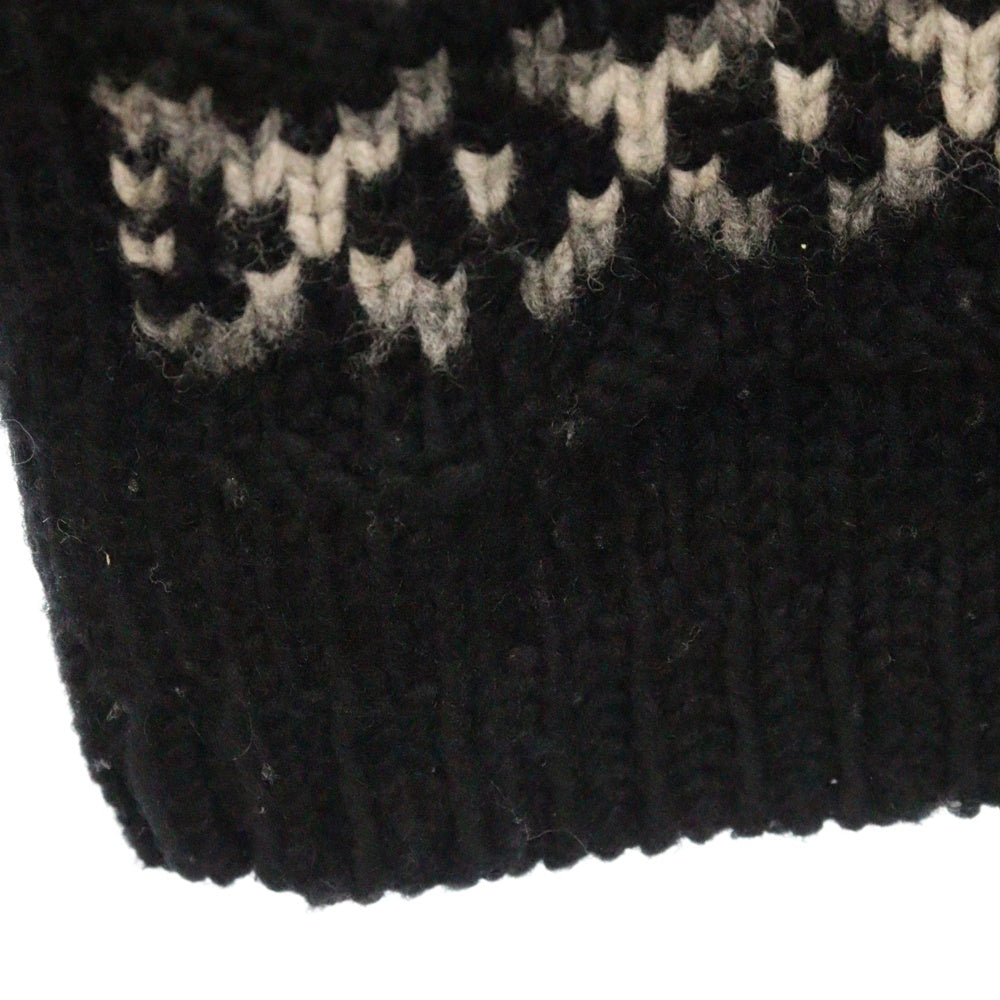 Yohji Yamamoto POUR HOMME(ヨウジヤマモト プールオム) 3GJQ PATTERN JQ PATTERN CREW NECK A KNIT クルーネックニット セーター HE-K24-181 ブラック