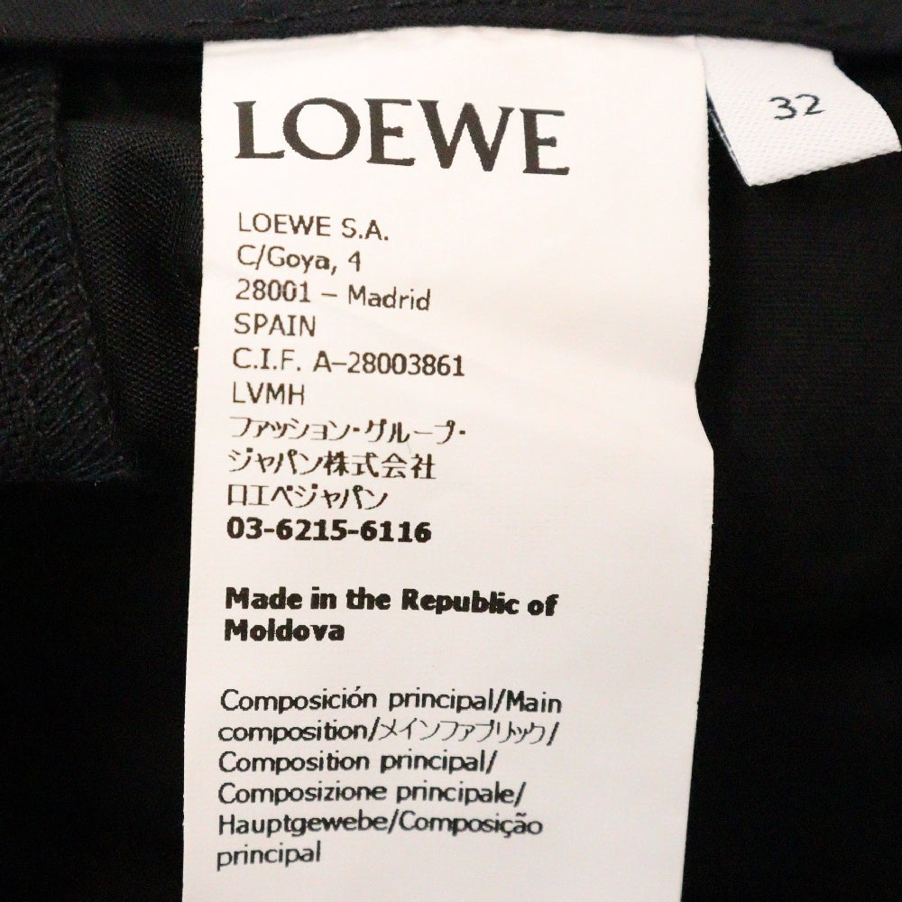 LOEWE(ロエベ) センタープレス ストレート スラックス パンツ Q825331X08 ブラック レディース