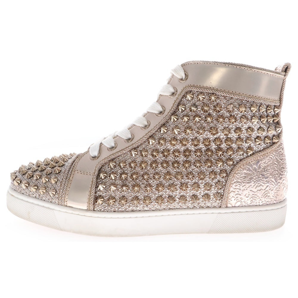 CHRISTIAN LOUBOUTIN(クリスチャンルブタン) Louis Spikes スパイクラメスタッズ ハイカットスニーカー シルバー