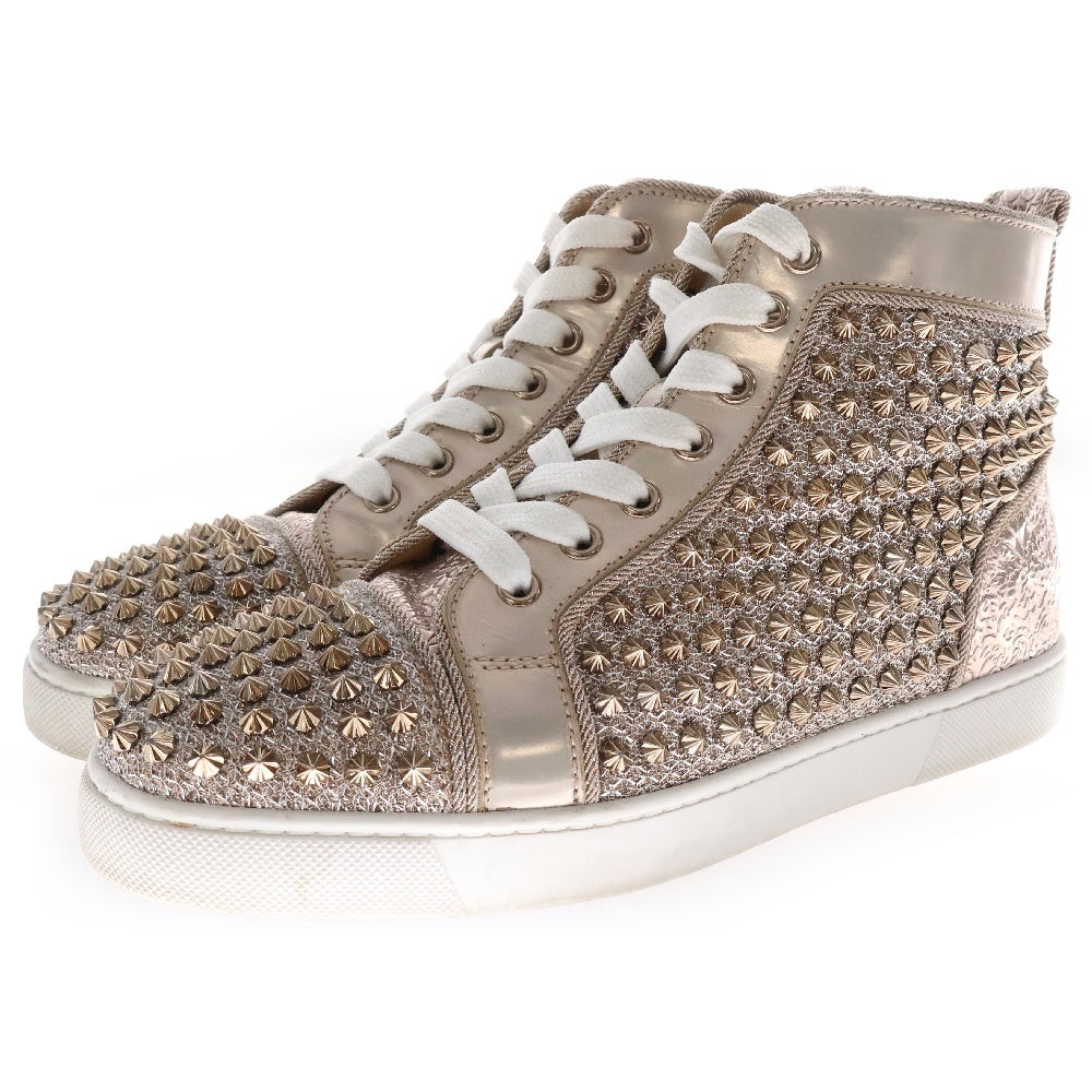 CHRISTIAN LOUBOUTIN(クリスチャンルブタン) Louis Spikes スパイクラメスタッズ ハイカットスニーカー シルバー