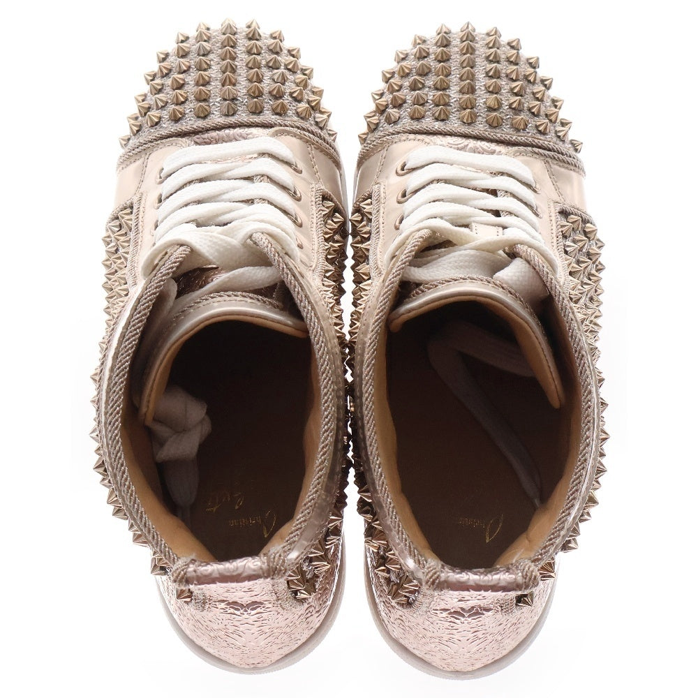 CHRISTIAN LOUBOUTIN(クリスチャンルブタン) Louis Spikes スパイクラメスタッズ ハイカットスニーカー シルバー