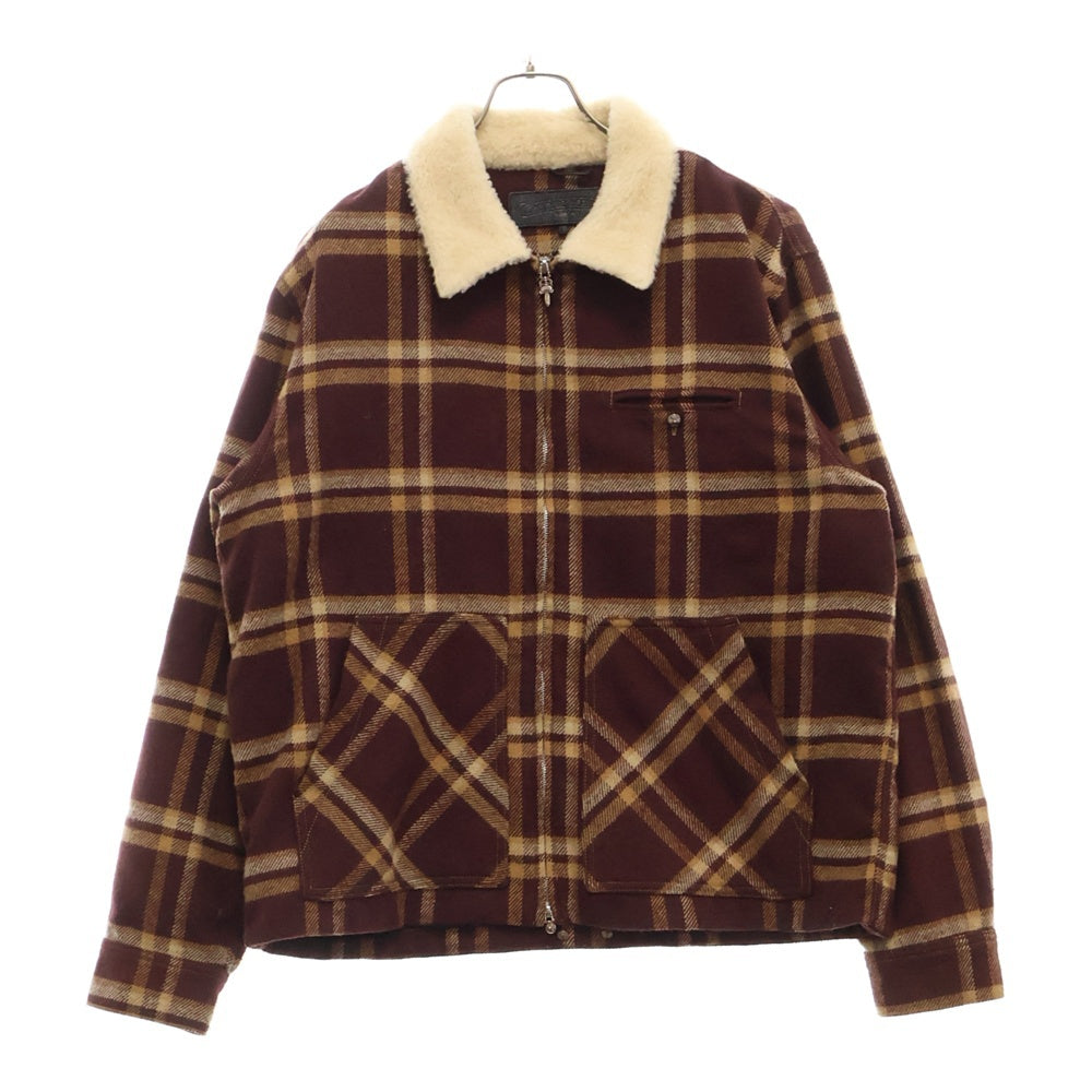 CHROME HEARTS(クロムハーツ) U BLACK SHEEP ボアチェックジップアップブルゾン ジャケット ブラウン