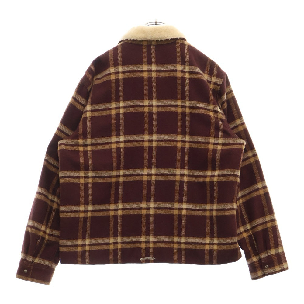 CHROME HEARTS(クロムハーツ) U BLACK SHEEP ボアチェックジップアップブルゾン ジャケット ブラウン