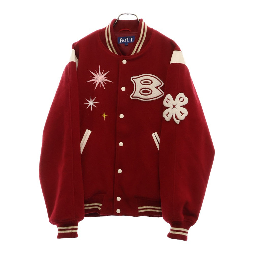 BoTT(ボット) Teddy Varsity Jacket ワッペン バーシティ スタジアムジャケット 233BoTT03 レッド