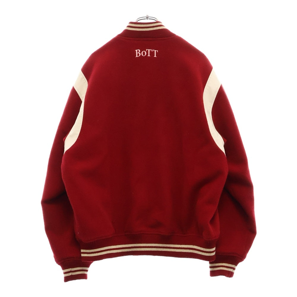 BoTT(ボット) Teddy Varsity Jacket ワッペン バーシティ スタジアムジャケット 233BoTT03 レッド