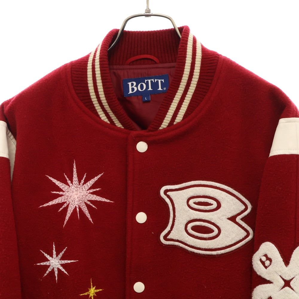 BoTT(ボット) Teddy Varsity Jacket ワッペン バーシティ スタジアムジャケット 233BoTT03 レッド
