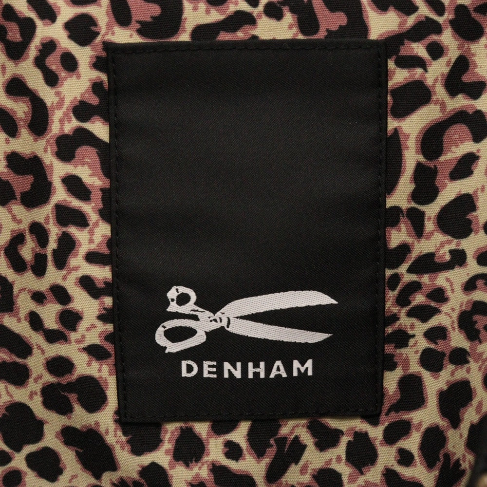 DENHAM(デンハム) 裏地レオパード ラムレザー ジップアップジャケット 01-22-02-20-090 ブラック