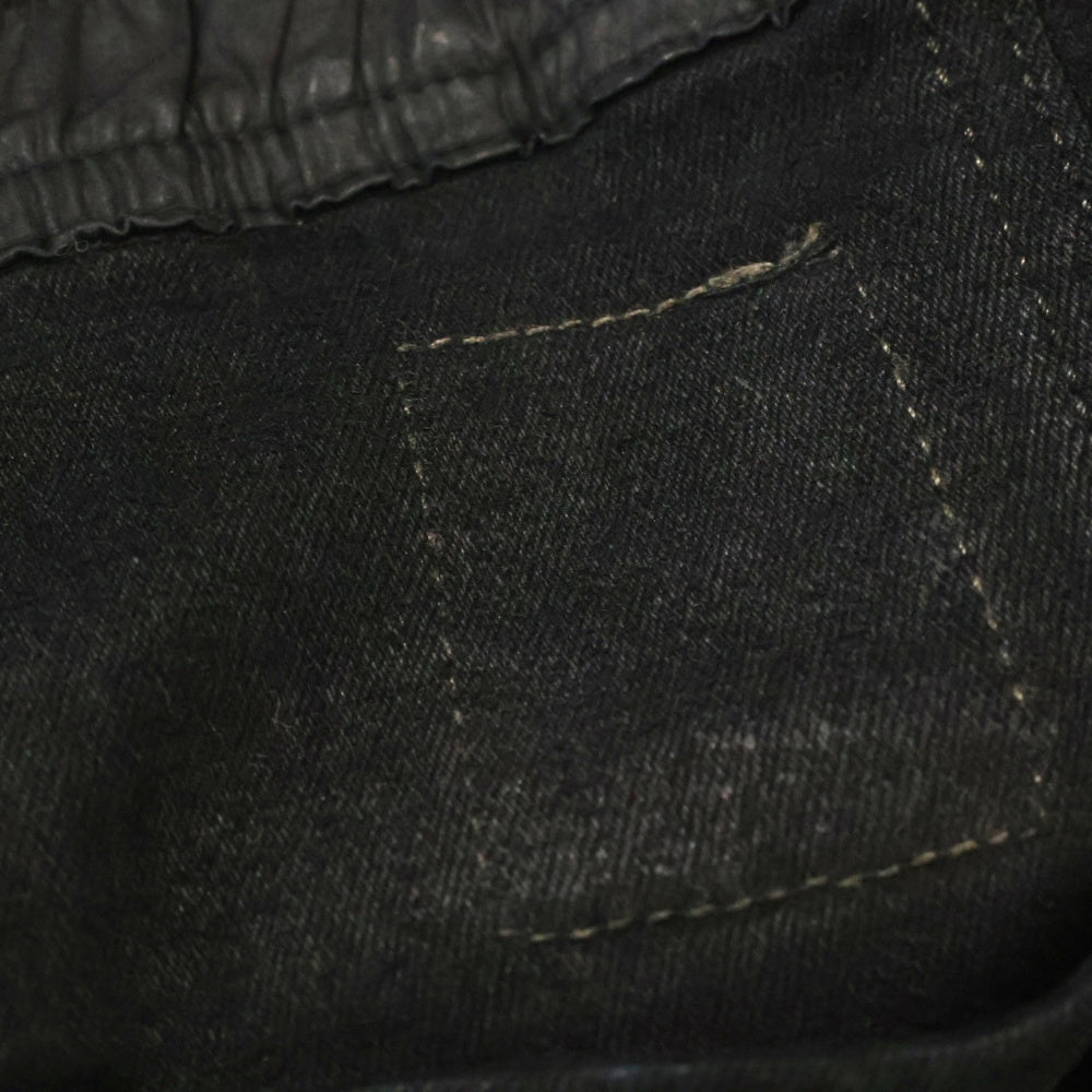 DRKSHDW(ダークシャドウ) 16AW Denim Combo Leggings レザーコーティング バイカーレギンスパンツ ブラック DS16F8316-SBKM