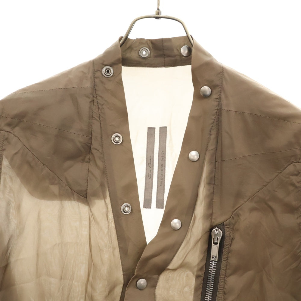 Rick Owens(リックオウエンス) 21SS LARRY SHIRT ラリーシャツ ロング丈長袖ボタンシャツ RP21S3732-J ブラウン