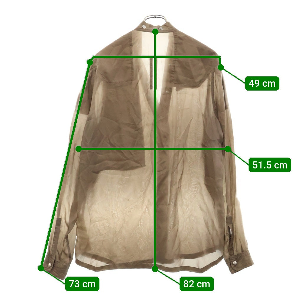 Rick Owens(リックオウエンス) 21SS LARRY SHIRT ラリーシャツ ロング丈長袖ボタンシャツ RP21S3732-J ブラウン