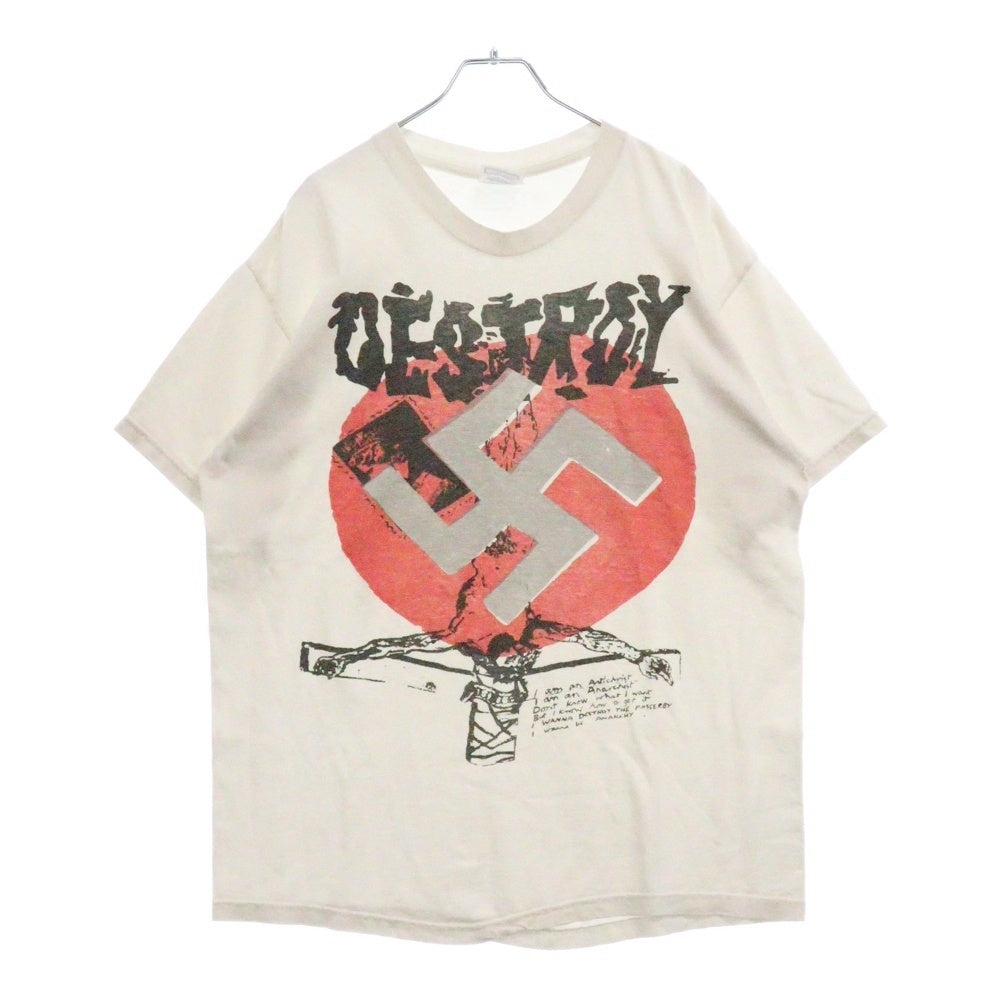 VINTAGE(ヴィンテージ) SEDITIONARIES DESTROY S/S TEE セディショナリーズ 半袖クルーネックTシャツカットソー ホワイト Hanesタグ