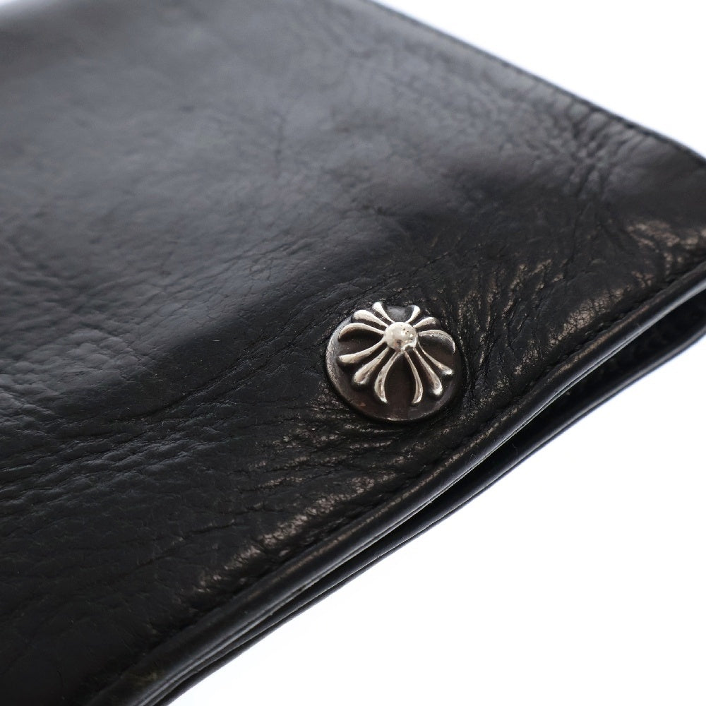 CHROME HEARTS(クロムハーツ) 1SNAP 1スナップ クロス ボールボタン レザーウォレット 財布 ブラック BCA361