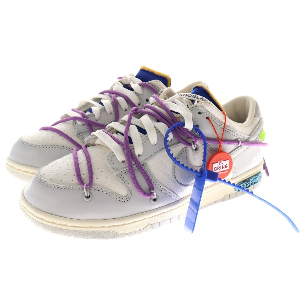 NIKE(ナイキ) ×OFF WHITE DUNK LOW 1 OF 50 21 オフホワイト ダンク ロット21 ローカットスニーカー ホワイト/グレー US8.5/26.5cm DM1602-107