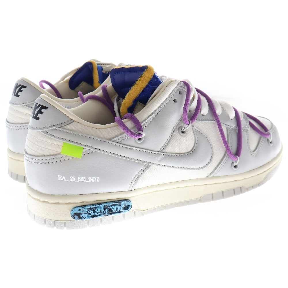 NIKE(ナイキ) ×OFF WHITE DUNK LOW 1 OF 50 21 オフホワイト ダンク ロット21 ローカットスニーカー ホワイト/グレー US8.5/26.5cm DM1602-107