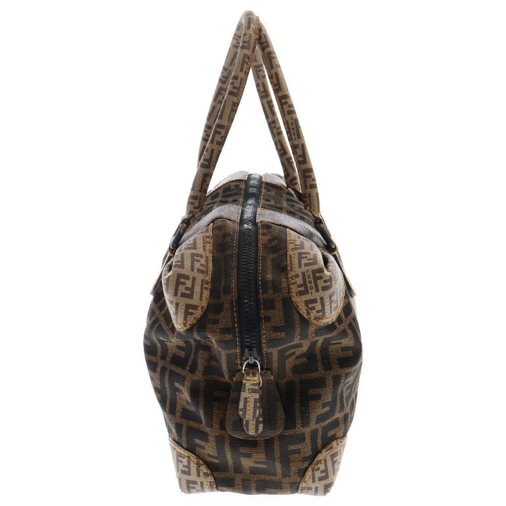 FENDI(フェンディ) ズッカ柄 パッチワーク ハンドバッグ ブラウン