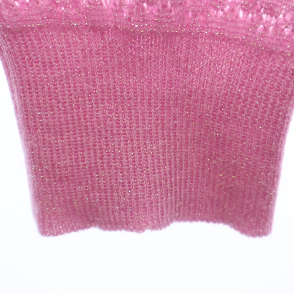 CHANEL(シャネル) 24AW ココマーク ラメ加工 タートルニットセーター P75733 ピンク