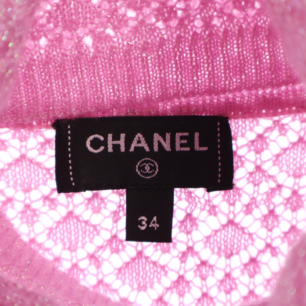 CHANEL(シャネル) 24AW ココマーク ラメ加工 タートルニットセーター P75733 ピンク