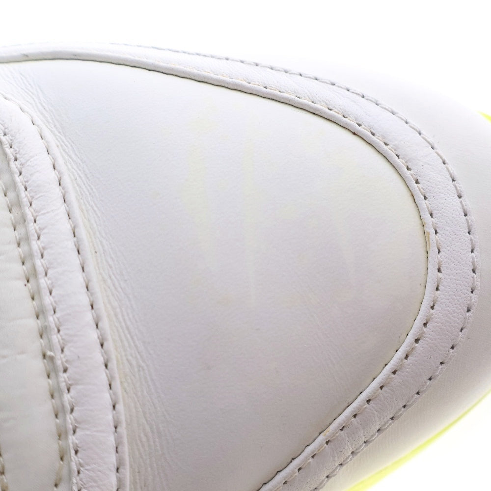 BURBERRY(バーバリー) RONNIE ZIG TRAINER ラバーソール レザーローカットスニーカー ホワイト/イエロー