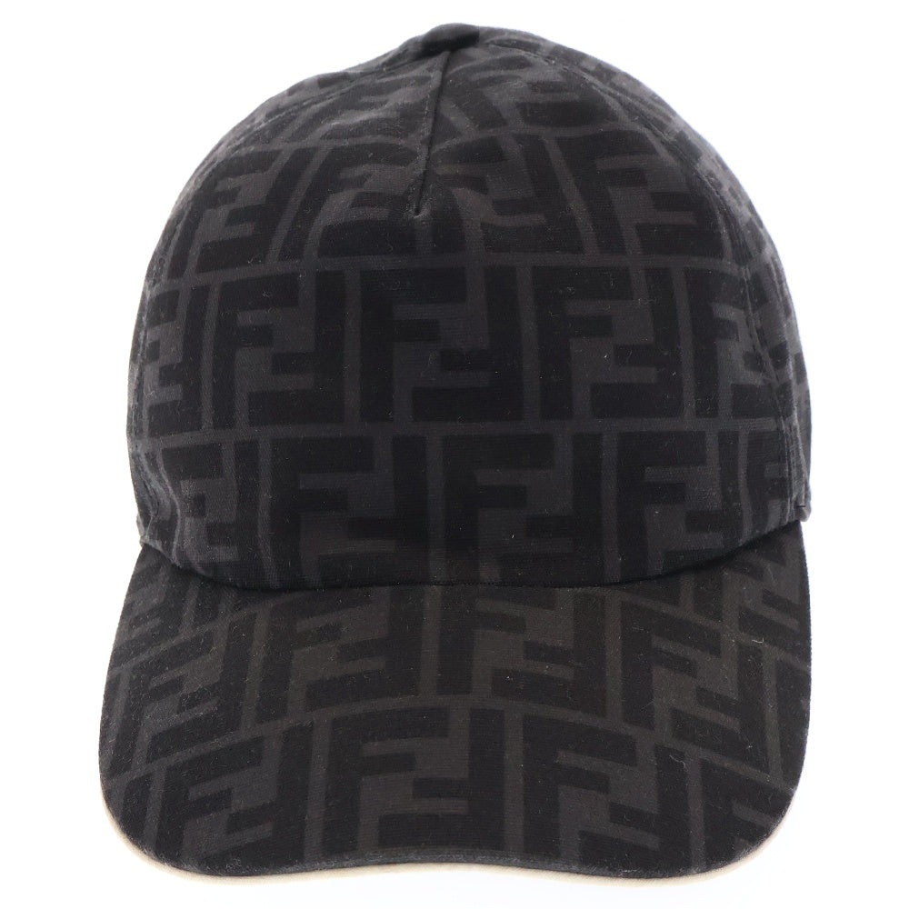 FENDI(フェンディ) FFロゴ ズッカ柄 ベースボールキャップ FXQ768 ブラック