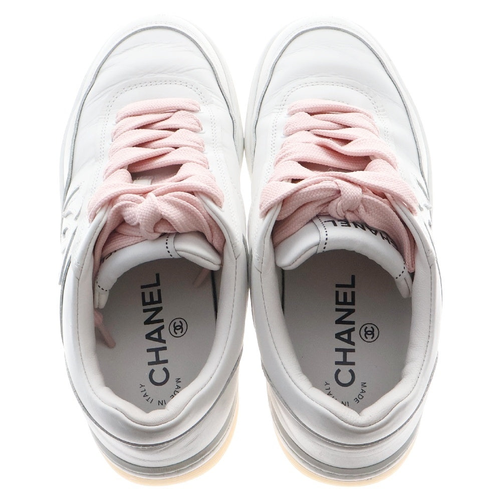 CHANEL(シャネル) ココマーク ローカットレザースニーカー ホワイト/ピンク G39978 レディース