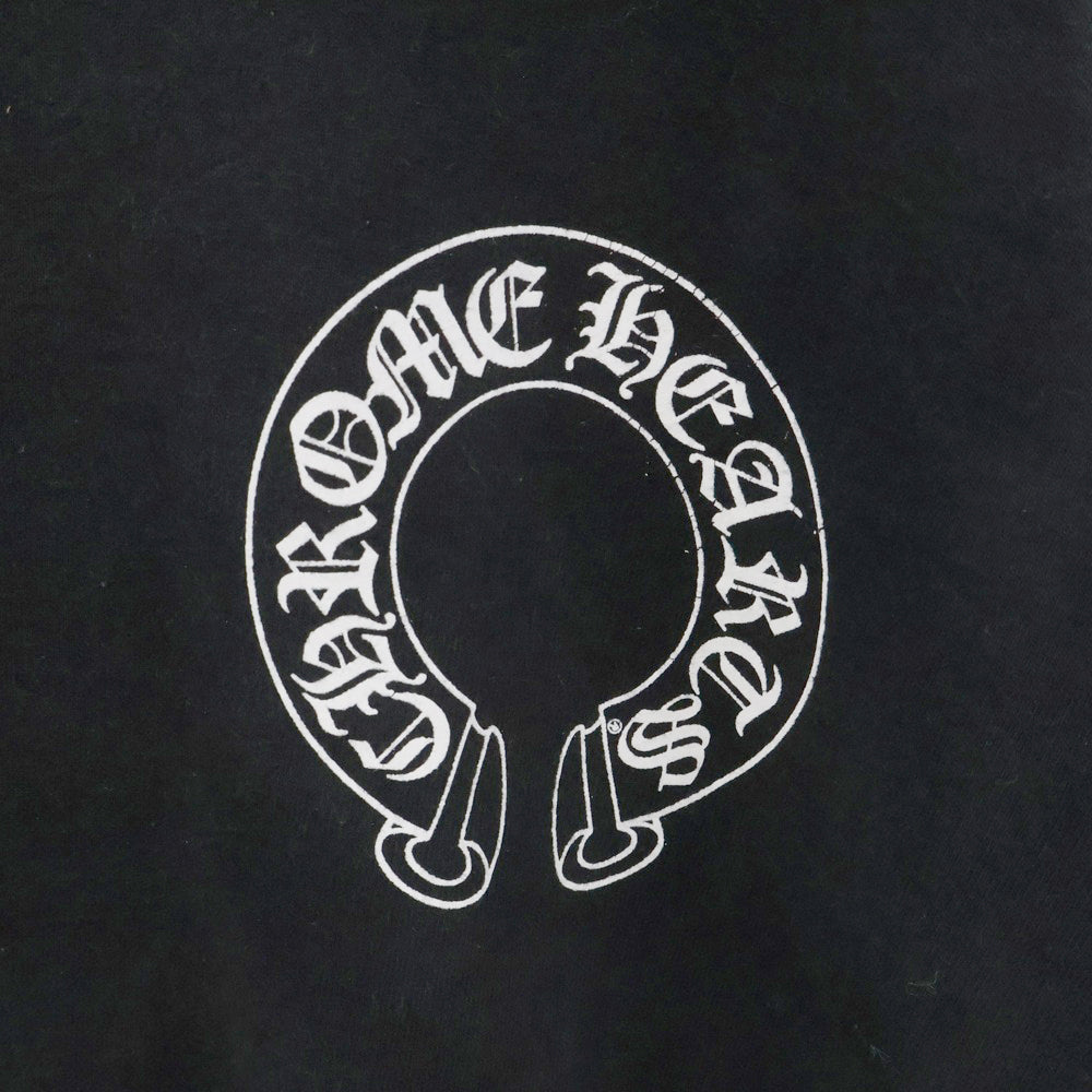 CHROME HEARTS(クロムハーツ) Horseshoe L/S Sweatshirt ホースシュープリント 袖フローラル スウェットトレーナー ブラック