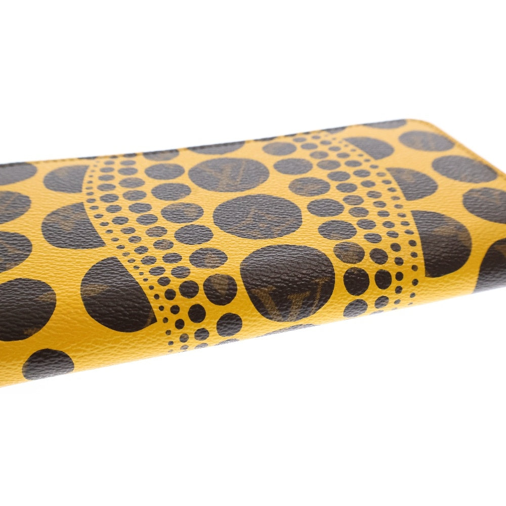 LOUIS VUITTON(ルイヴィトン) ×草間彌生 モノグラム パンプキンドット ジッピーウォレット レザー長財布 イエロー/ブラウン M60449