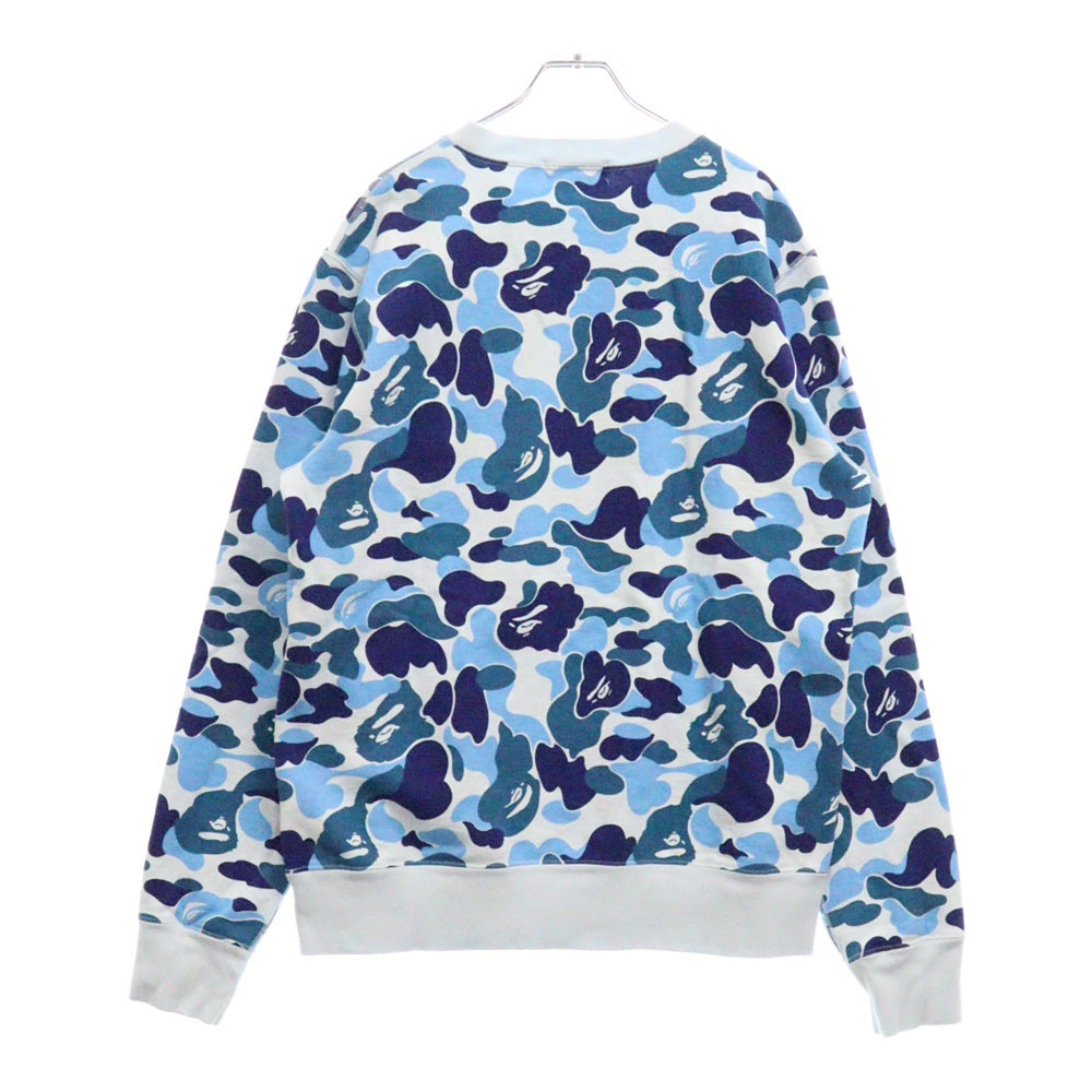 A BATHING APE(アベイシングエイプ) ABC CAMO ASINKA 総柄 クルーネック スウェット トレーナー ブルー