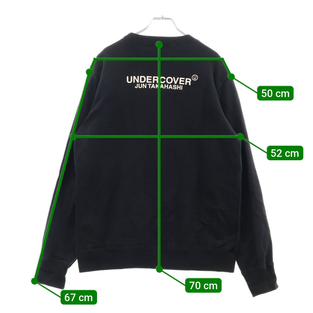 UNDERCOVER(アンダーカバー) 20AW FALLEN MAN SWEAT FACE フロントプリント クルーネック スウェットシャツ UCZ4892-1 ブラック