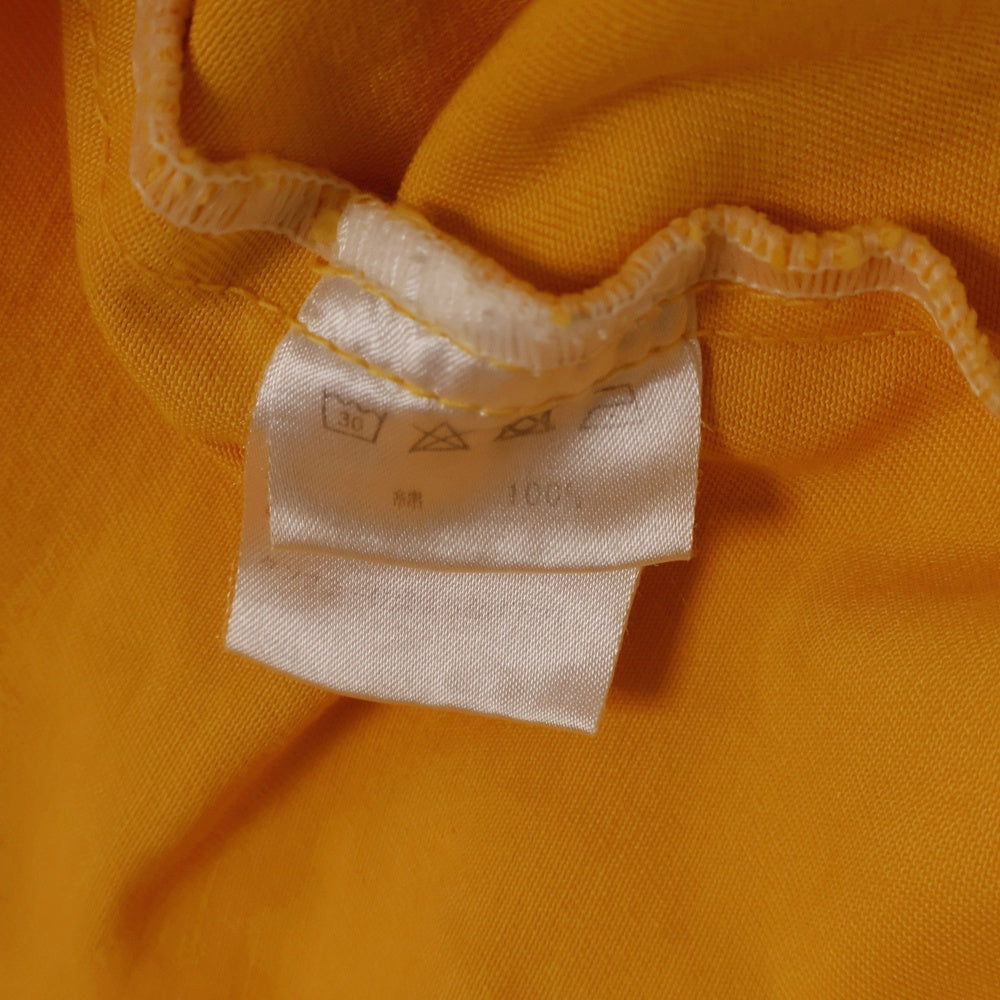 NO BRAND(ノーブランド) フロントロゴ刺繍 ジップアップ コーチジャケット イエロー
