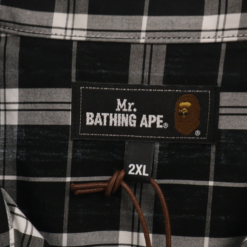 A BATHING APE(アベイシングエイプ) MR BATHING APE RELAXED FIT OPEN COLLAR SHIRT チェック柄 リラックス オープンカラーシャツ 半袖シャツ 007SRJ301001M ブラック