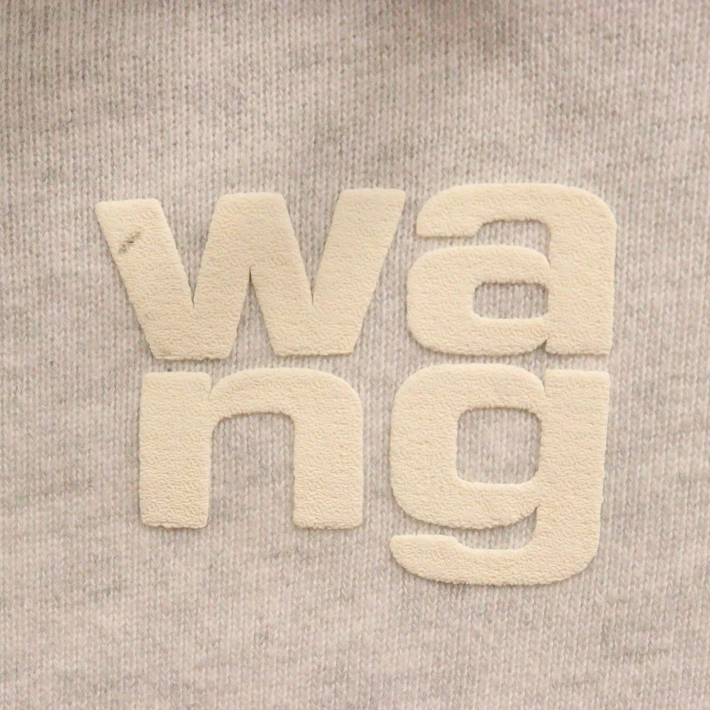 ALEXANDER WANG(アレキサンダーワン) 23AW ESSENTIAL TERRY HOODIE フロント パフロゴ フーディープルオーバーパーカー 4CC3242101 001 グレー