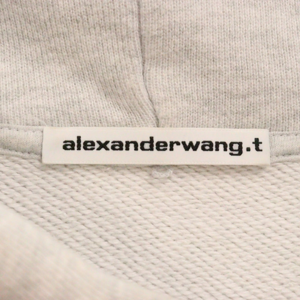 ALEXANDER WANG(アレキサンダーワン) 23AW ESSENTIAL TERRY HOODIE フロント パフロゴ フーディープルオーバーパーカー 4CC3242101 001 グレー