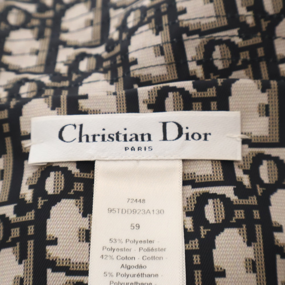 Christian Dior(クリスチャンディオール) TEDDY-D ボブハット バケットハット コットンブレンド オブリーク柄 帽子 ブラック/ブラウン 95TDD923A130 C900