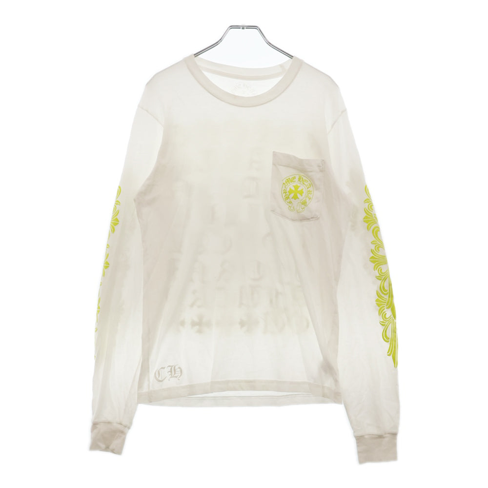 CHROME HEARTS(クロムハーツ) CH L S 1 バック英字ロゴプリント 長袖Tシャツ ロングスリーブカットソー ホワイト