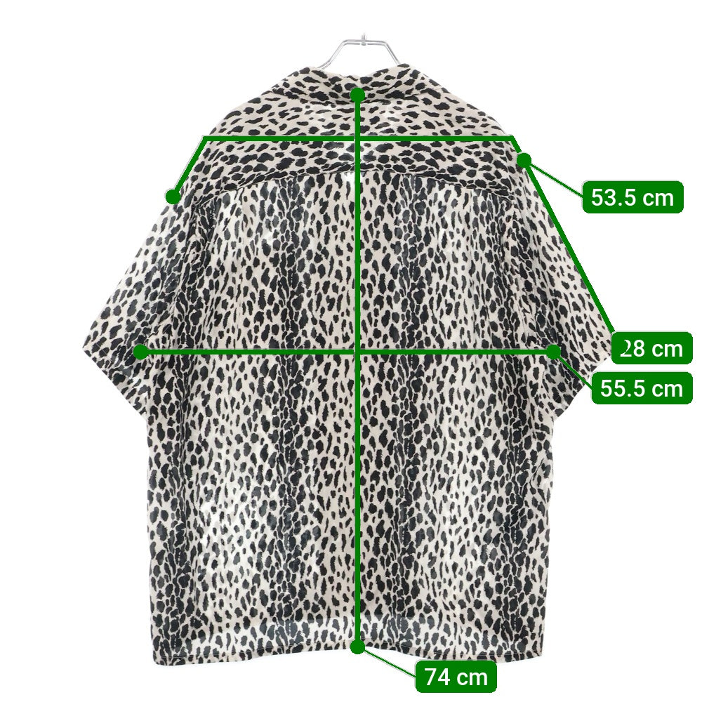 WACKO MARIA(ワコマリア) HAWAIIAN SHIRT S/S -TYPE-8 レオパード柄 ハワイアンシャツ 開襟半袖シャツ ブラック/ホワイト