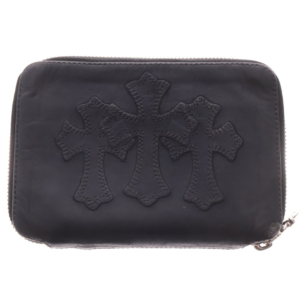 CHROME HEARTS(クロムハーツ) BANK ROBBER バンクローバー セメタリーパッチラウンドジップ レザーウォレット 財布 ブラック