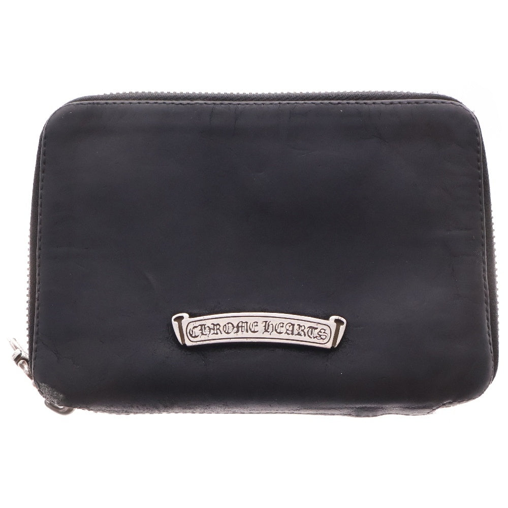 CHROME HEARTS(クロムハーツ) BANK ROBBER バンクローバー セメタリーパッチラウンドジップ レザーウォレット 財布 ブラック