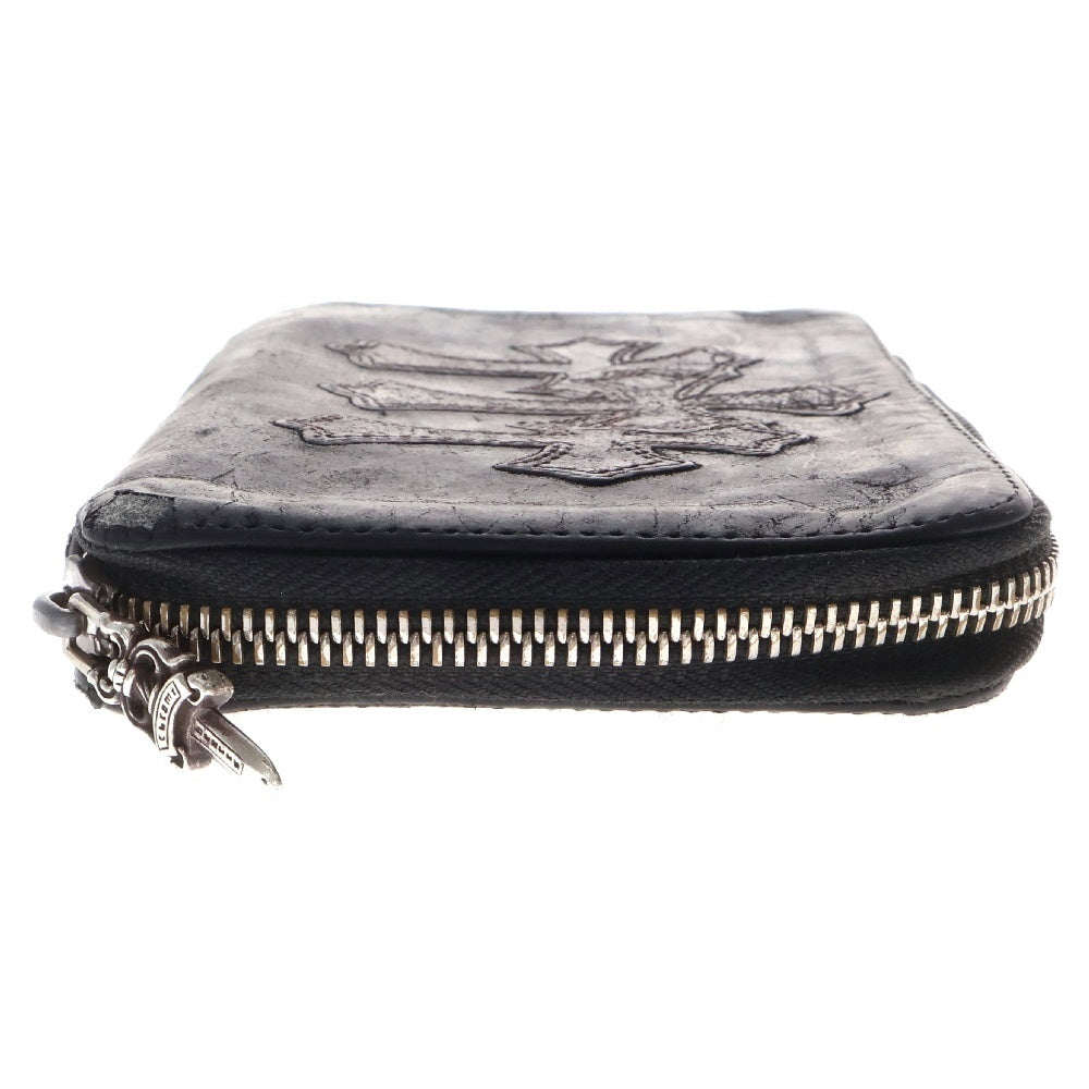 CHROME HEARTS(クロムハーツ) BANK ROBBER バンクローバー セメタリーパッチラウンドジップ レザーウォレット 財布 ブラック