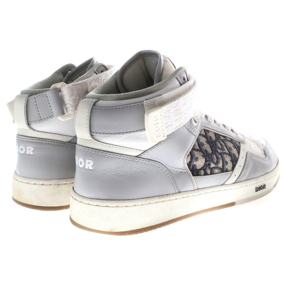 DIOR(ディオール) B27 CALF OBLIQUE JAC スムースカーフスキン オブリーク ベルクロ ミッドカットスニーカー 3SH132ZIR グレー/ホワイト