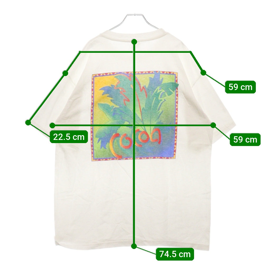 VINTAGE(ヴィンテージ) COCOA プリントクルーネック 半袖Tシャツカットソー ホワイト