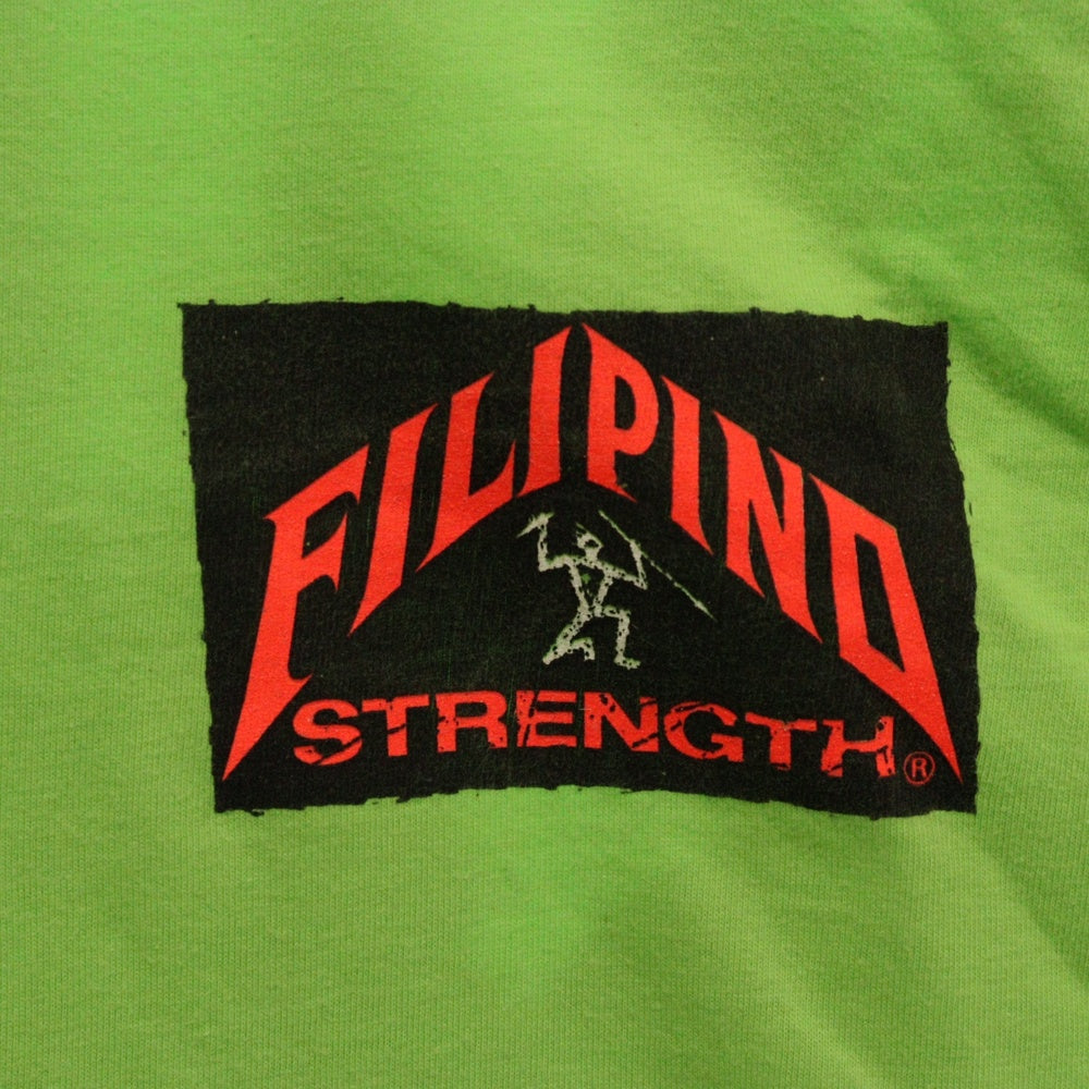 VINTAGE(ヴィンテージ) 90S FILIPIND STRENGTH バッグプリント クルーネックTシャツカットソー グリーン
