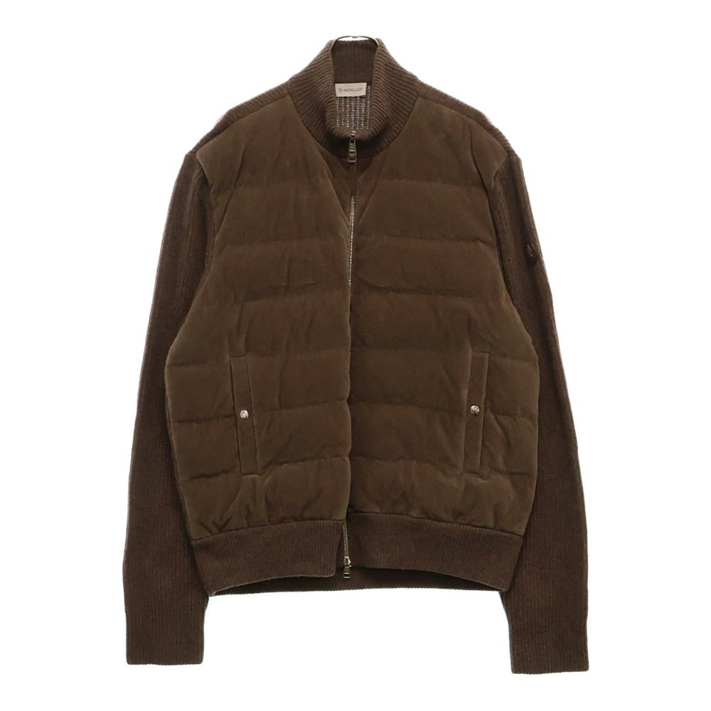 MONCLER(モンクレール) 22AW ニット切り替え コーディロイ ジップアップダウンジャケット H20919B00012 ブラウン