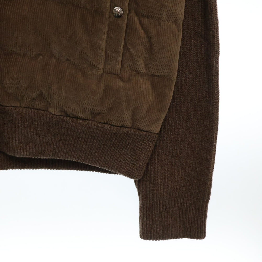 MONCLER(モンクレール) 22AW ニット切り替え コーディロイ ジップアップダウンジャケット H20919B00012 ブラウン