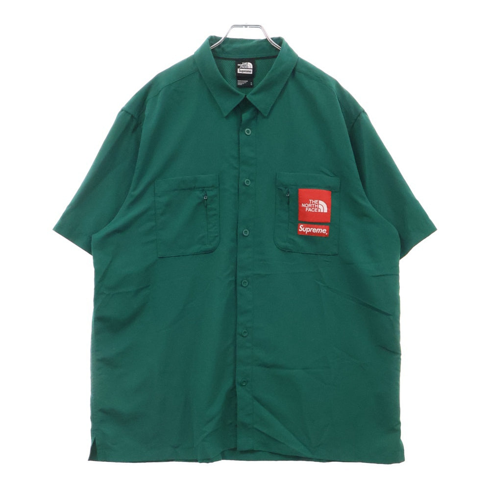 SUPREME(シュプリーム) 22SS ×THE NORTH FACE Trekking S/S Shirt ロゴ トラッキングシャツ 半袖シャツ NR02211I グリーン