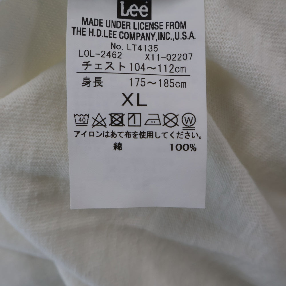WIND AND SEA(ウィンダンシー) ×Lee フロントロゴ刺繍 クルーネック長袖Tシャツ ホワイト