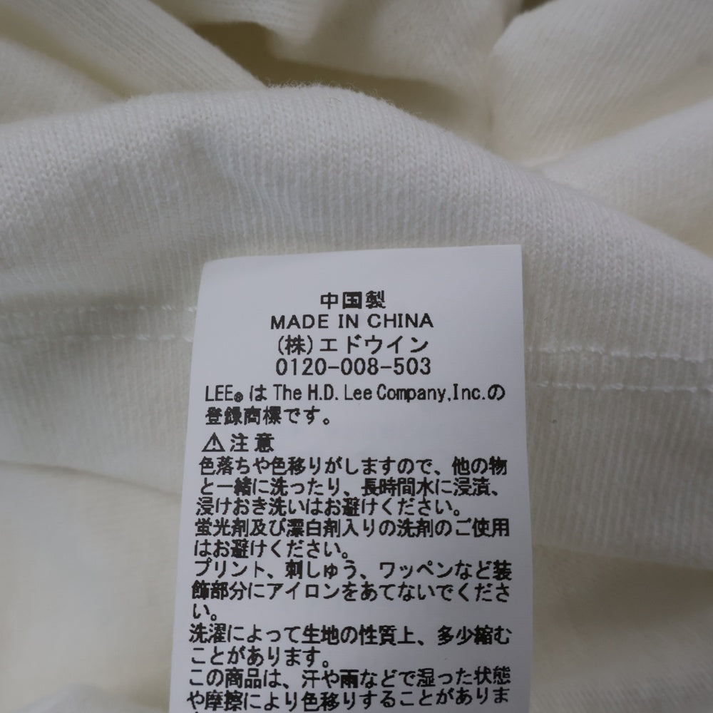 WIND AND SEA(ウィンダンシー) ×Lee フロントロゴ刺繍 クルーネック長袖Tシャツ ホワイト